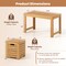 Patio 3-Piece Coffee Table and Stools Set Acacia Wood Outdoor